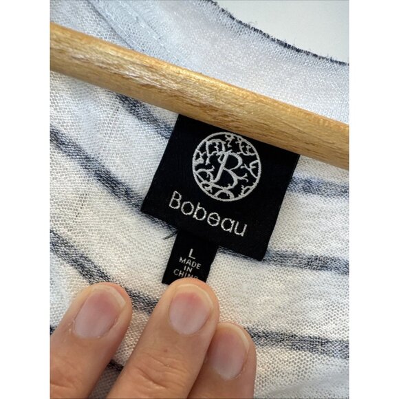 Bobeau Women’s top Size: Large Blue & White Stripes - Picture 9 of 10